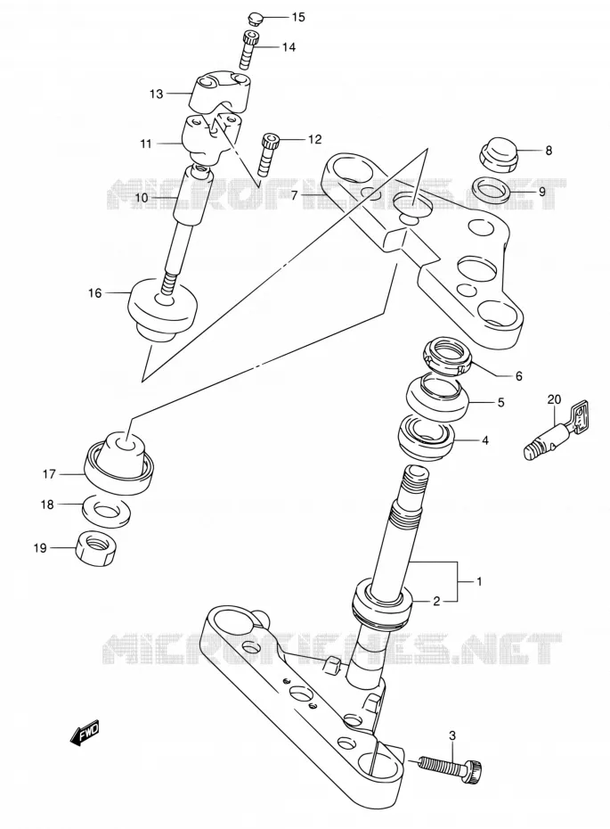 STUURPEN (MODELE Y/K1/K2/K3) Suzuki MOTO 1400 INTRUDER 2002  VS1400GLPK2(E17,E22,E34)