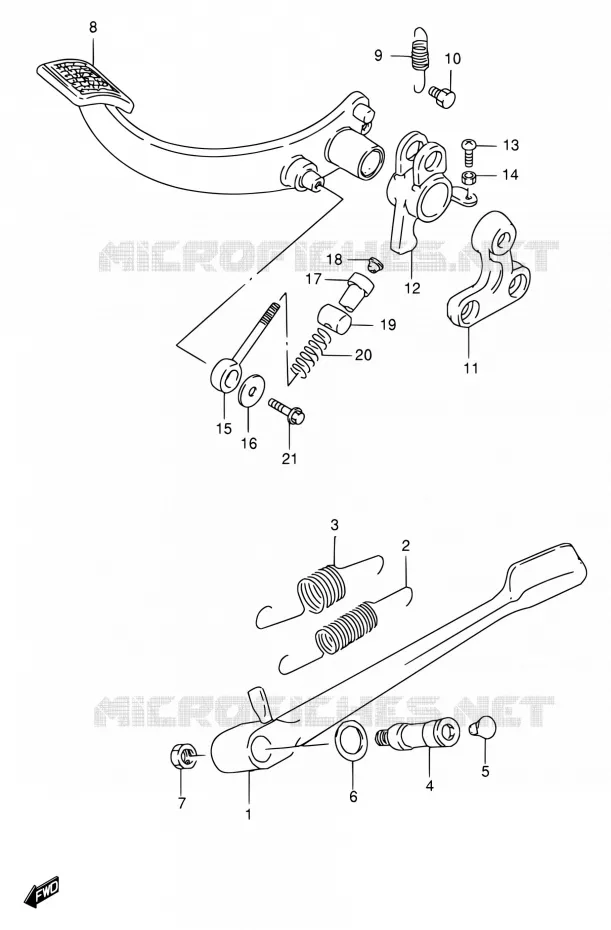 STAND - ACHTER REMPEDAAL Suzuki MOTO 1400 INTRUDER 2003  VS1400GLPK3(E17,E22,E34)