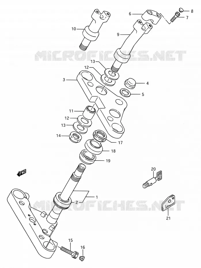 STUURKOLOM Suzuki MOTO 1400 INTRUDER 1990  VS1400GLP M/VS1400GLF M (E03,E28,E33)