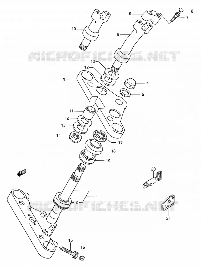 STUURKOLOM Suzuki MOTO 1400 INTRUDER 1990  VS1400GLP P/VS1400GLF P (E03,E28,E33)