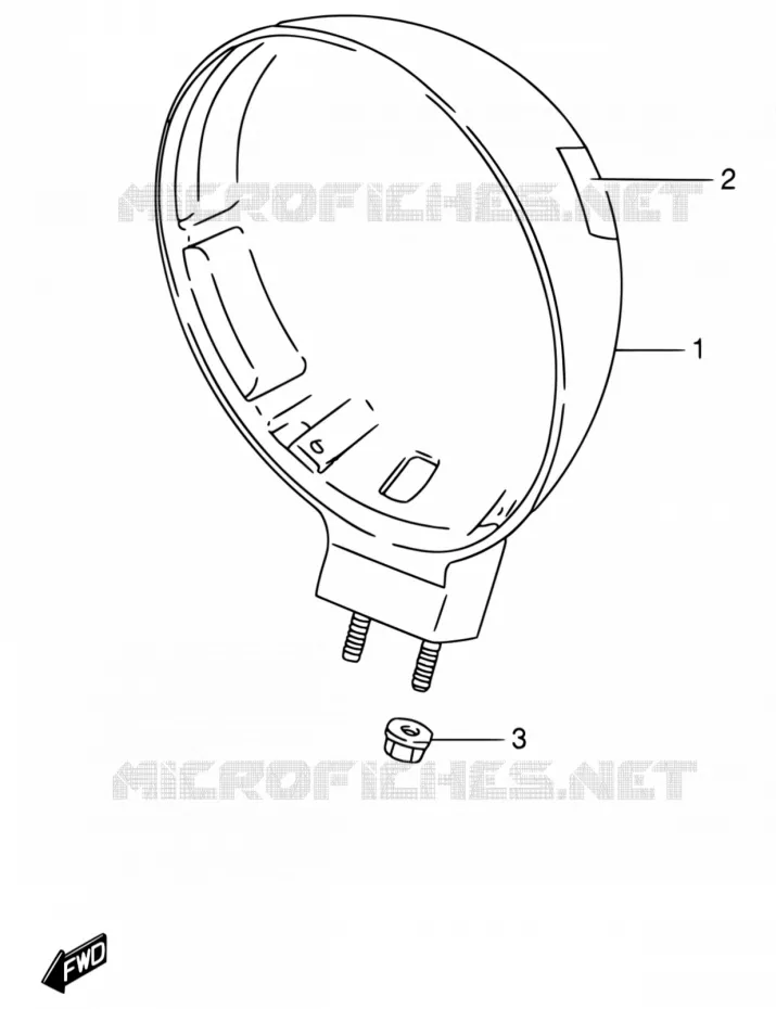 HEADLIGHT BOWL Suzuki MOTO 800 INTRUDER 1994  VS800GL R (E02,E04,E17,E18,E21,E22,E25,E34,E53)
