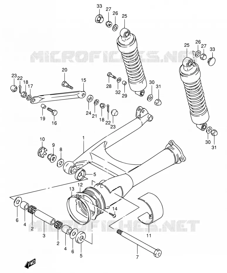 SWINGARM Suzuki MOTO 800 INTRUDER 1997  VS800GL V (E02,E04,E17,E18,E22,E25,E34,P37)