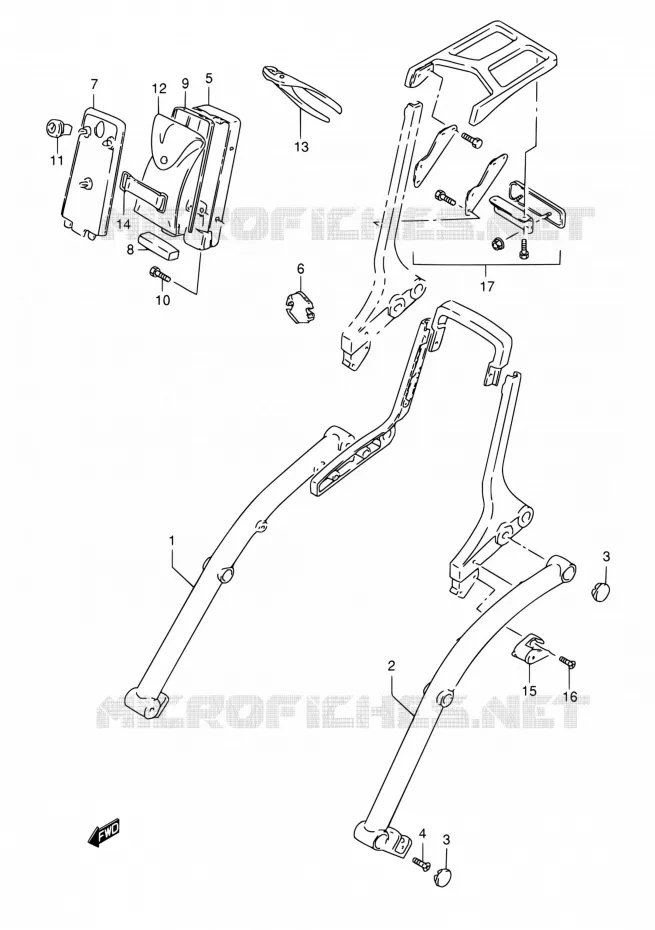 FRAME HANDGREEP Suzuki MOTO 800 INTRUDER 2001  VS800GLK1(E22)