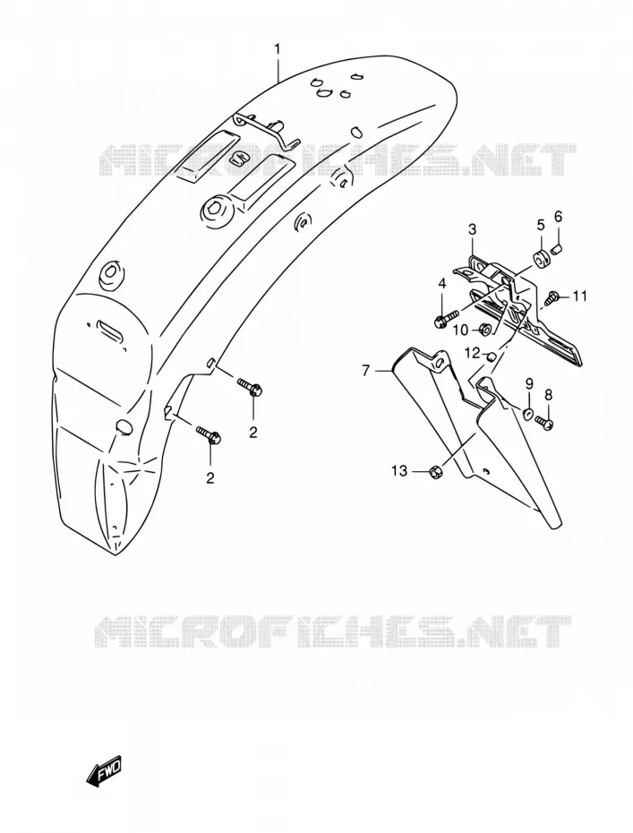 ACHTERSPATBORD Suzuki MOTO 800 INTRUDER 2002  VS800GL K2 (E17,E22,E25,E34)