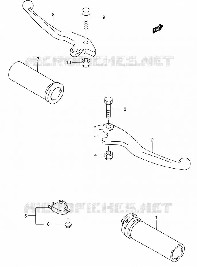HANDGRIPS - LEVERS Suzuki MOTO 800 INTRUDER 2003  VS800GL K3 (E03,E28,E33)
