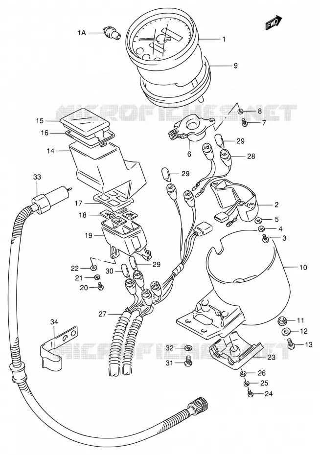 SNELHEIDSMETER (MODELE N/P/R/S) Suzuki MOTO 800 INTRUDER 1995  VS800GL S (E03,E28,E33)
