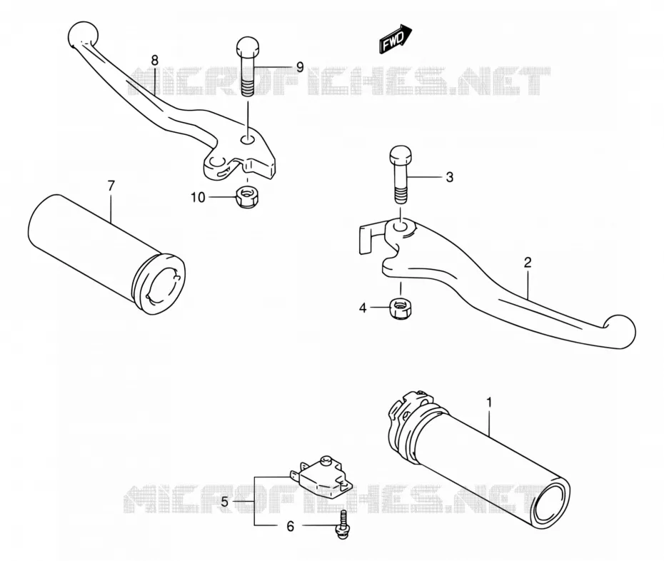 HANDGRIPS - LEVERS (MODELE S/T/V) Suzuki MOTO 800 INTRUDER 1997  VS800GL V (E03,E28,E33)