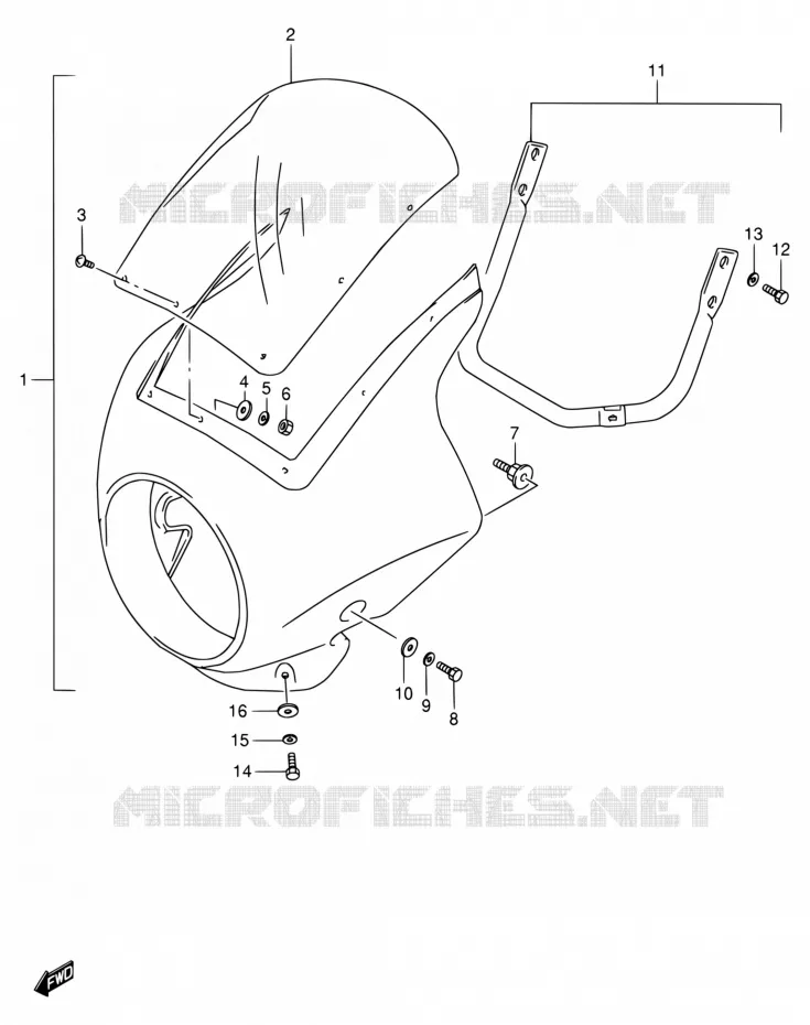 FRONT KUIP (OPTIONNEL) Suzuki MOTO 800 VX 1990  VX800 L/VX800U L