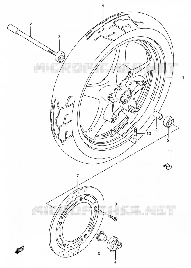 VOORWIEL Suzuki MOTO 800 VX 1990  VX800 L/VX800U L