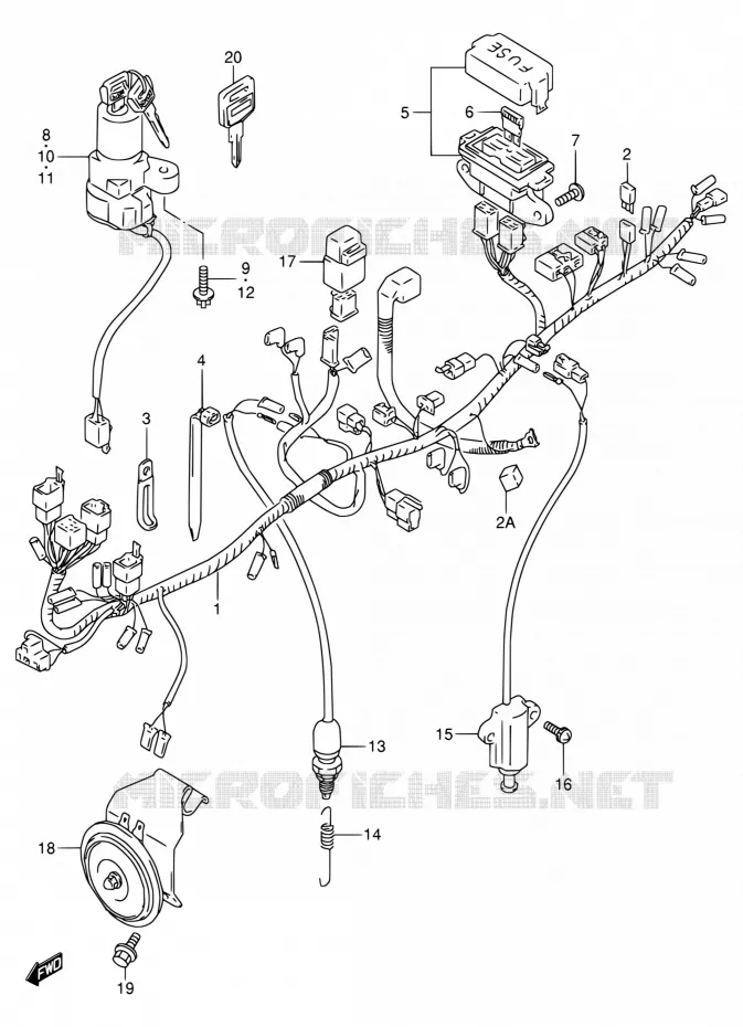 BEDRADING Suzuki MOTO 800 VX 1993  VX800 P/VX800U P