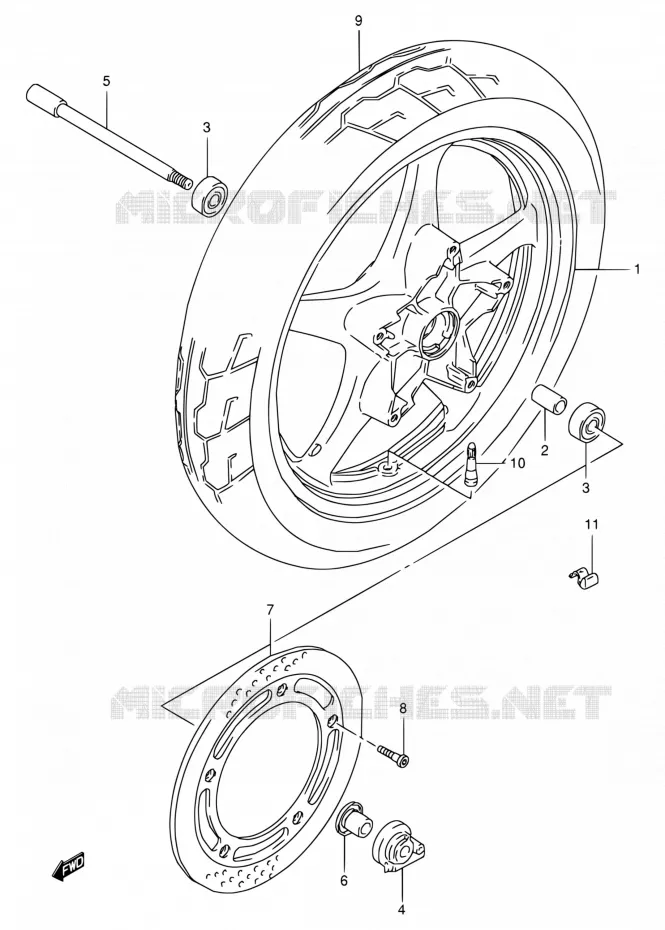 VOORWIEL Suzuki MOTO 800 VX 1993  VX800 P/VX800U P