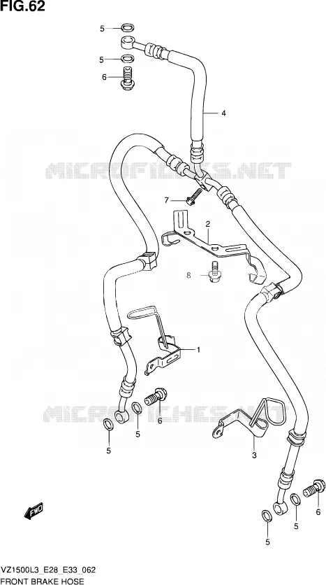 FRONT REMSLANG Suzuki MOTO 1500 BOULEVARD 2013  VZ1500 L3 (E03,E28,E33)