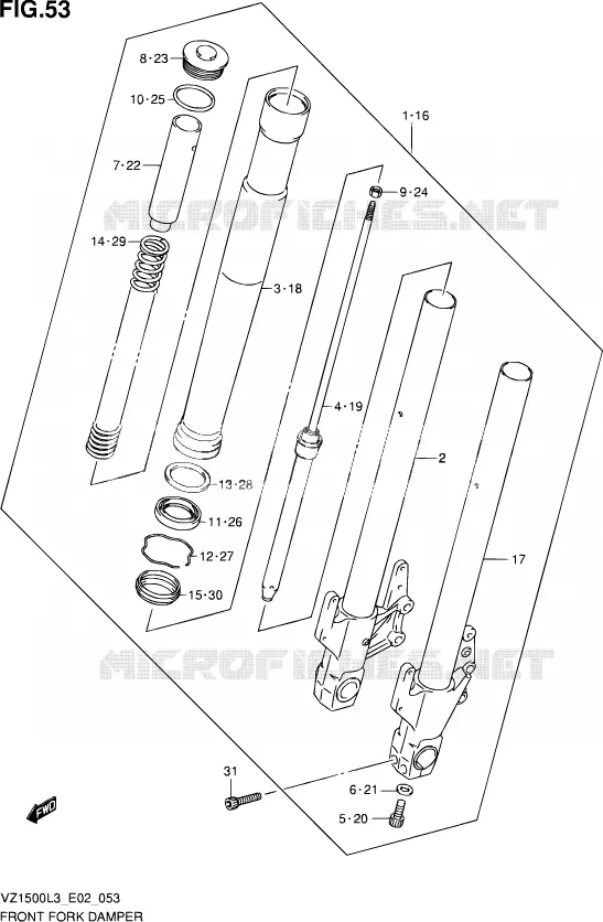 STUURKOLOM Suzuki MOTO 1500 BOULEVARD 2013  VZ1500 L3 (E19)