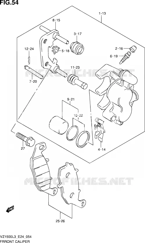 FRONT CALIPER Suzuki MOTO 1500 BOULEVARD 2013  VZ1500 L3 (E24)
