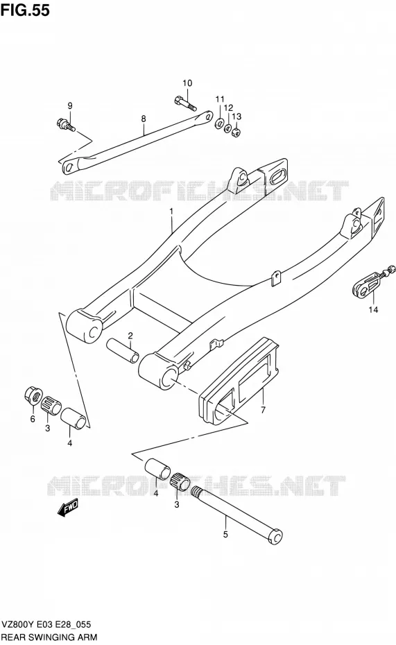 SWINGARM Suzuki MOTO 800 MARAUDER 1999  VZ800X(E03,E28,E33)