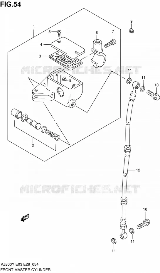 FRONT HOOFDREMCILINDER Suzuki MOTO 800 MARAUDER 2002  VZ800K2(E03,E28,E33)