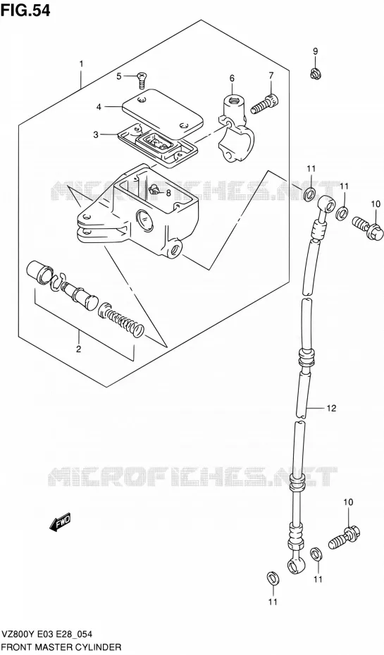 FRONT HOOFDREMCILINDER Suzuki MOTO 800 MARAUDER 2003  VZ800K3(E03,E28,E33)