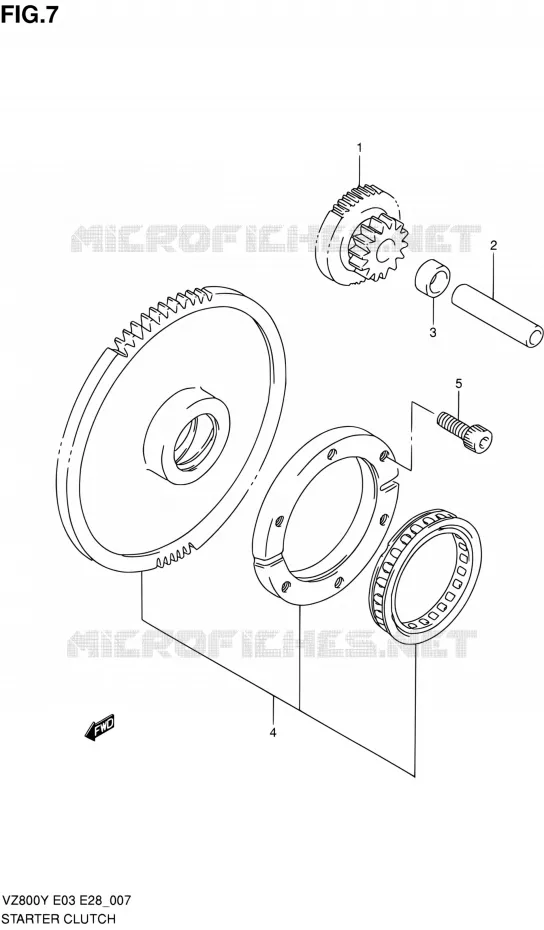 STARTMOTOR CLUTCH Suzuki MOTO 800 MARAUDER 2003  VZ800K3(E03,E28,E33)