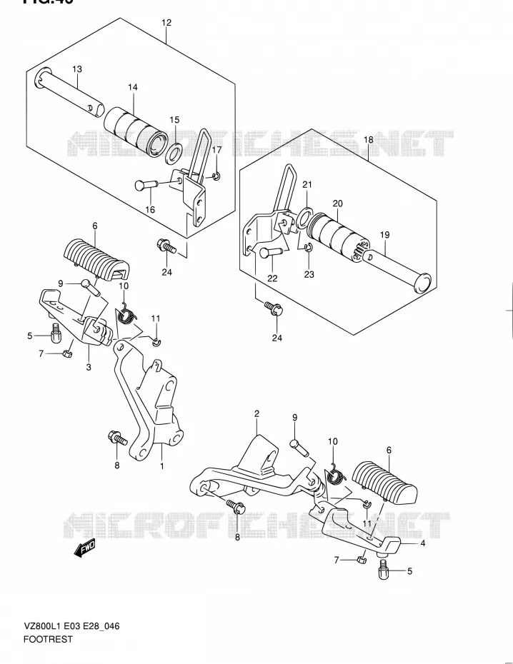 FOOTREST Suzuki MOTO 800 BOULEVARD 2011  VZ800 L1 (E03,E28,E33)