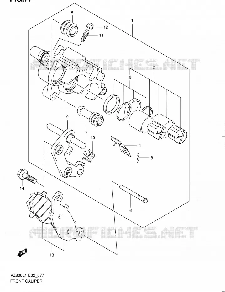 FRONT CALIPER Suzuki MOTO 800 BOULEVARD 2011  VZ800L1(E02)