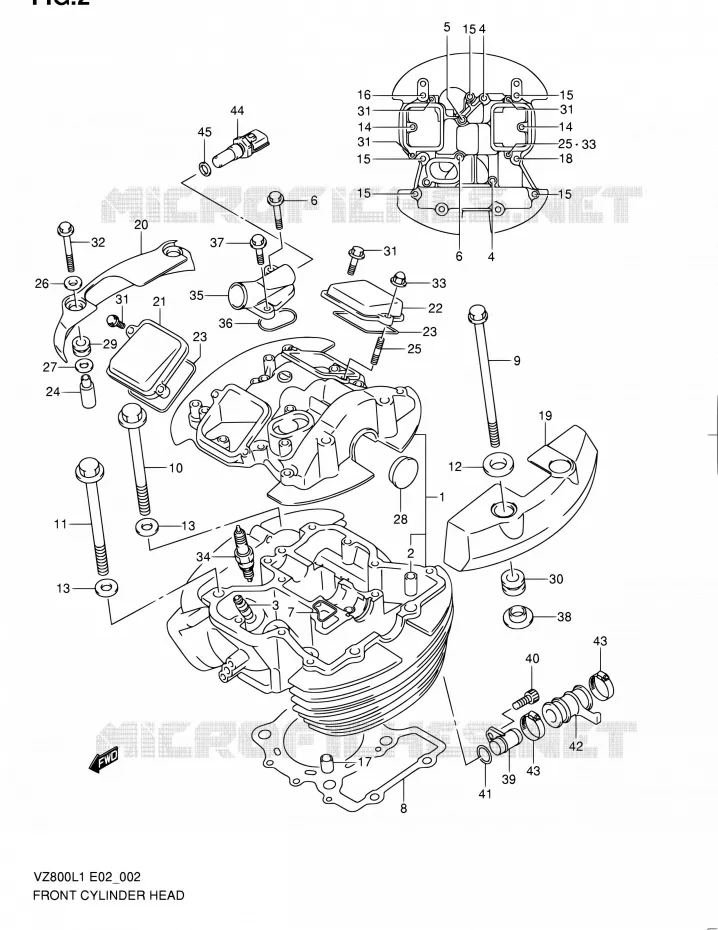 FRONT CILINDERKOP Suzuki MOTO 800 BOULEVARD 2011  VZ800L1(E02)