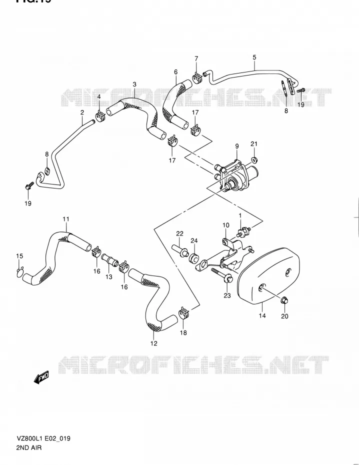 FUEL EVAP SYSTEM Suzuki MOTO 800 BOULEVARD 2011  VZ800L1(E19)