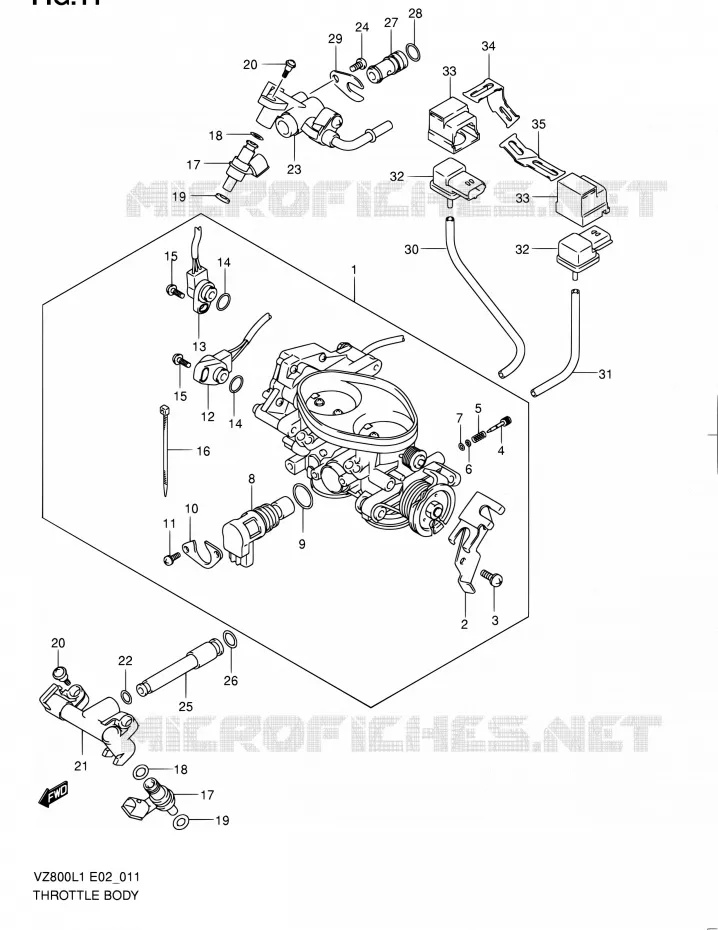 GASKLEPHUIS Suzuki MOTO 800 BOULEVARD 2011  VZ800L1(E02)