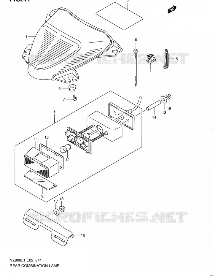 TAIL LIGHT ASSY Suzuki MOTO 800 BOULEVARD 2011  VZ800L1(E02)