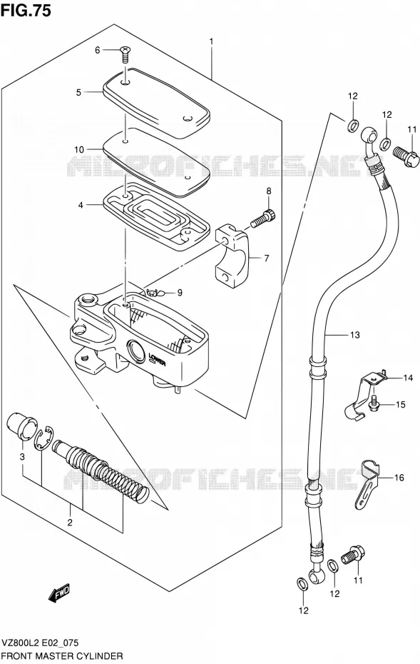 FRONT HOOFDREMCILINDER Suzuki MOTO 800 INTRUDER 2012  VZ800L2(E02)
