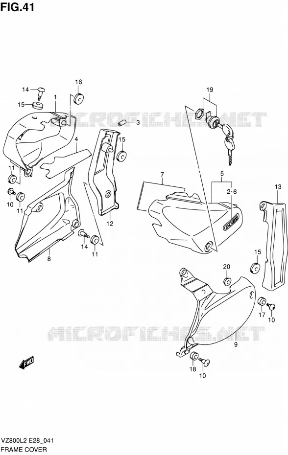 ACHTER KUIP Suzuki MOTO 800 BOULEVARD 2012  VZ800L2(E03,E28,E33)