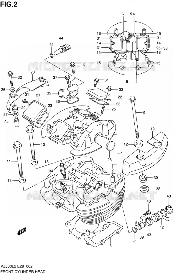 FRONT CILINDERKOP Suzuki MOTO 800 BOULEVARD 2012  VZ800L2(E03,E28,E33)