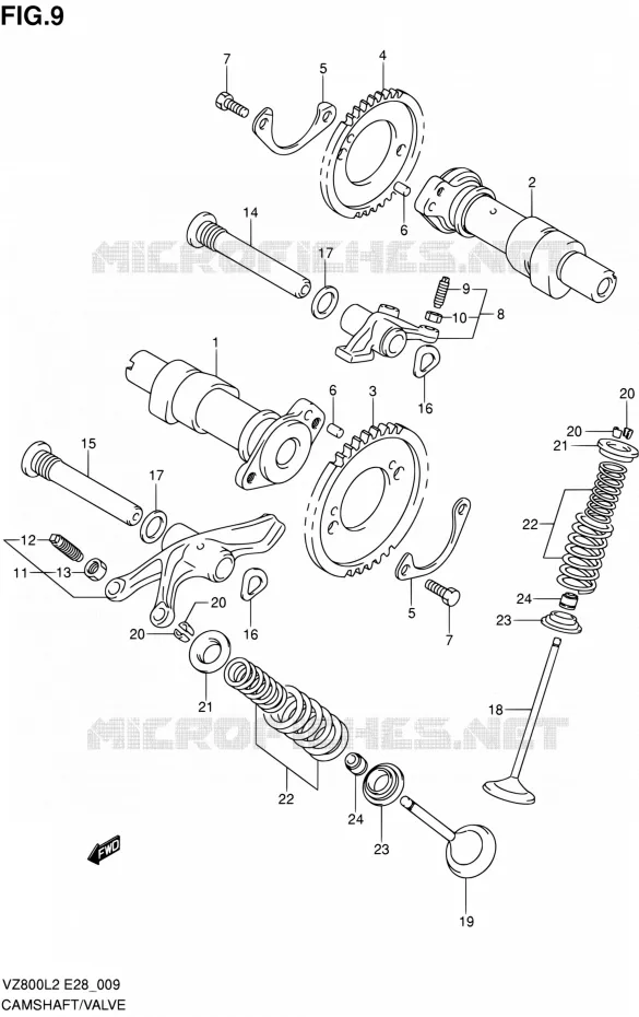 NOKKENAS - VALVES Suzuki MOTO 800 BOULEVARD 2012  VZ800L2(E03,E28,E33)