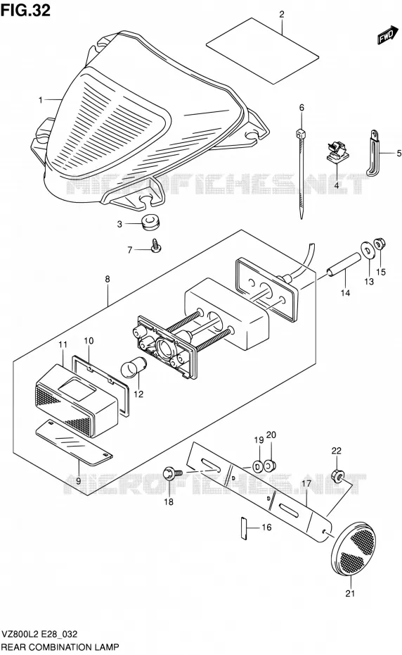 TAIL LIGHT ASSY Suzuki MOTO 800 BOULEVARD 2012  VZ800L2(E03,E28,E33)
