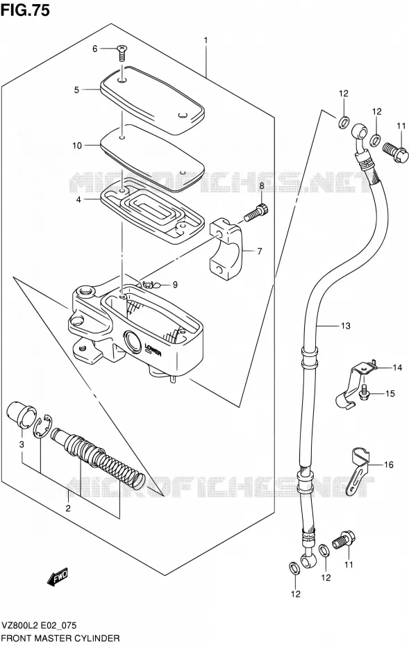 FRONT HOOFDREMCILINDER Suzuki MOTO 800 INTRUDER 2012  VZ800L2(E24)