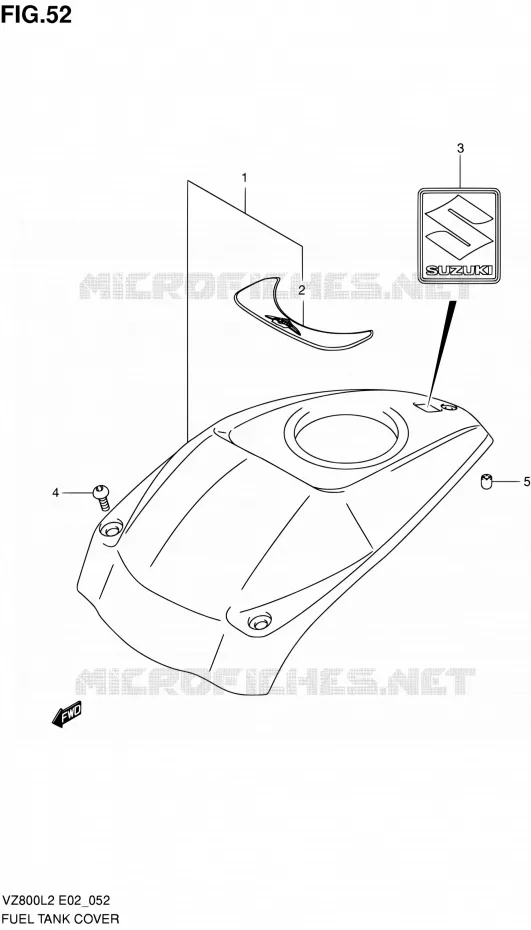 FUEL TANK - COVERS Suzuki MOTO 800 INTRUDER 2012  VZ800L2(E24)