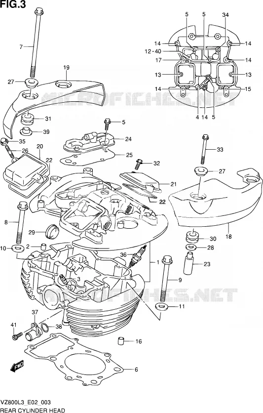 ACHTER CILINDERKOP Suzuki MOTO 800 MARAUDER 2013  VZ800 L3 (E02)