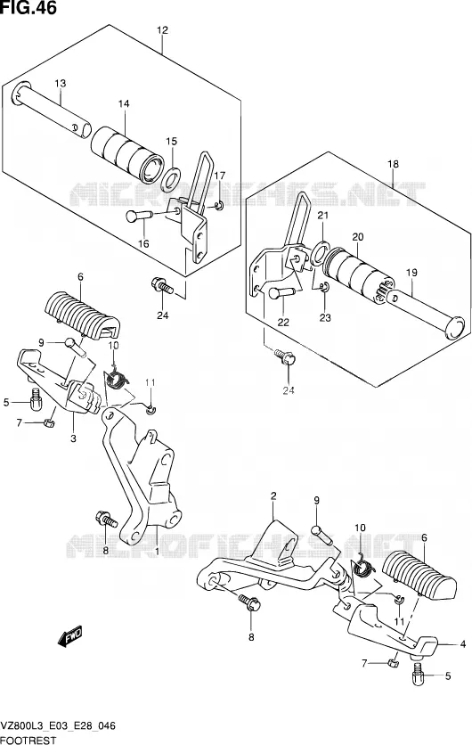 FOOTREST Suzuki MOTO 800 MARAUDER 2013  VZ800 L3 (E03,E28,E33)