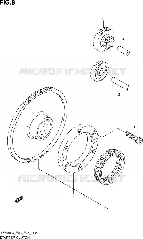 STARTMOTOR CLUTCH Suzuki MOTO 800 MARAUDER 2013  VZ800 L3 (E03,E28,E33)