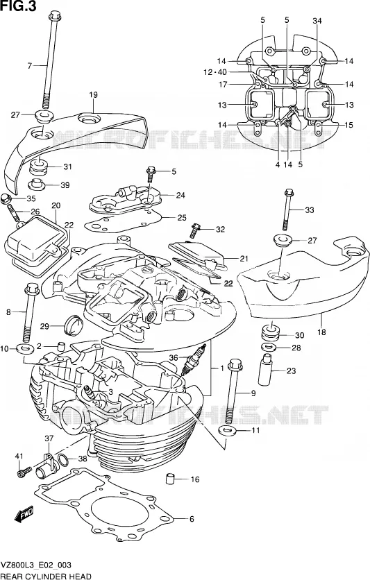 ACHTER CILINDERKOP Suzuki MOTO 800 INTRUDER 2015  VZ800 L3 (E19)