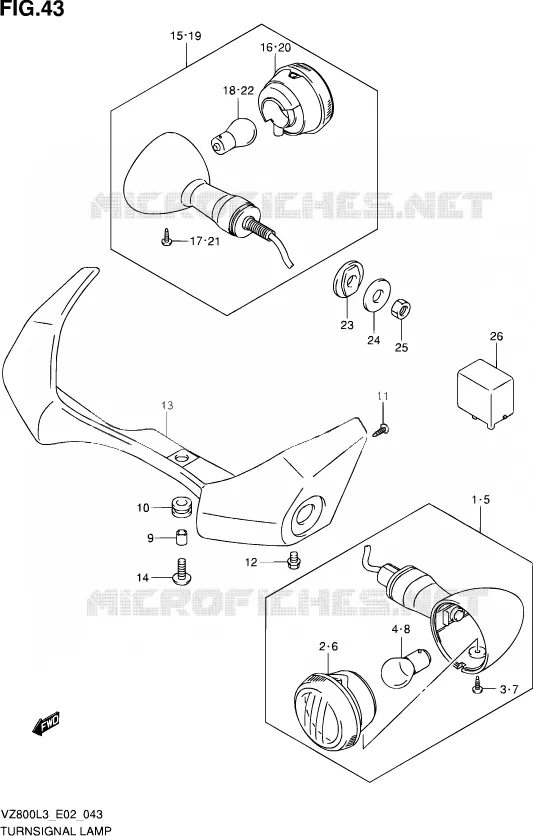 INDICATOREN Suzuki MOTO 800 INTRUDER 2013  VZ800 L3 (E19)