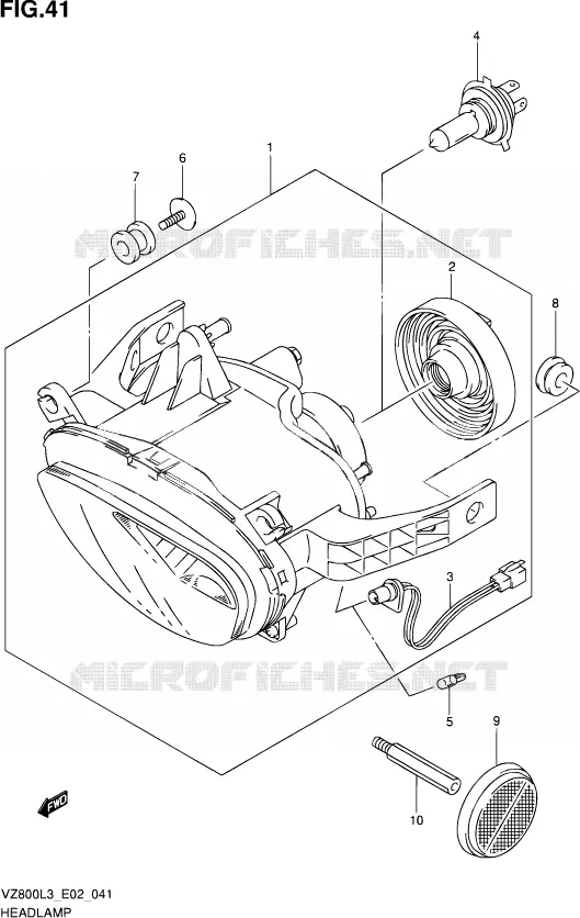 KOPLAMP (VZ800L3 E24) Suzuki MOTO 800 INTRUDER 2013  VZ800 L3 (E19)