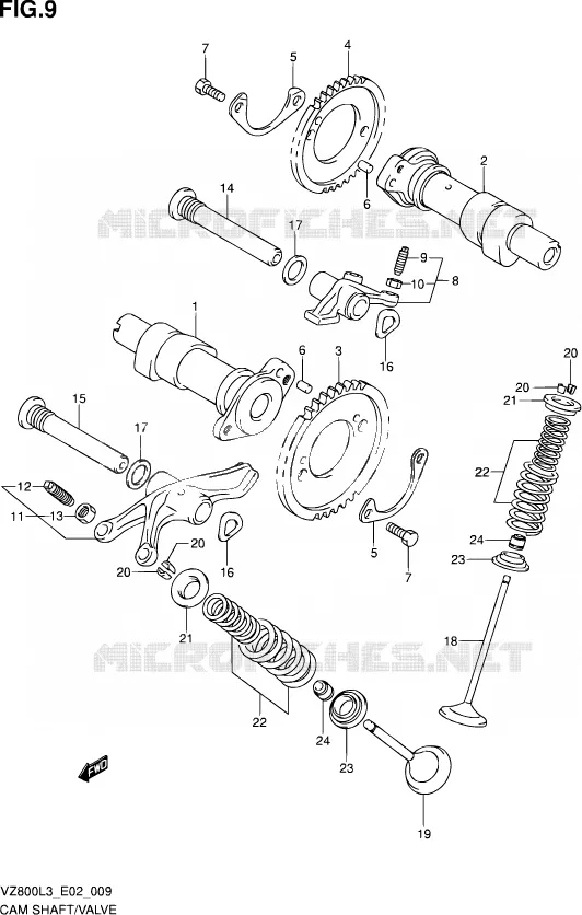 NOKKENAS - VALVES Suzuki MOTO 800 INTRUDER 2014  VZ800 L3 (E19)