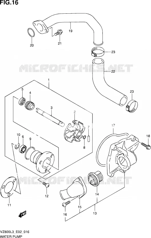 WATERPOMP Suzuki MOTO 800 INTRUDER 2014  VZ800 L3 (E19)
