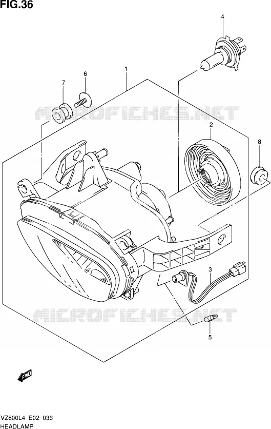 KOPLAMP Suzuki MOTO 800 MARAUDER 2014  VZ800 L4 (E02)
