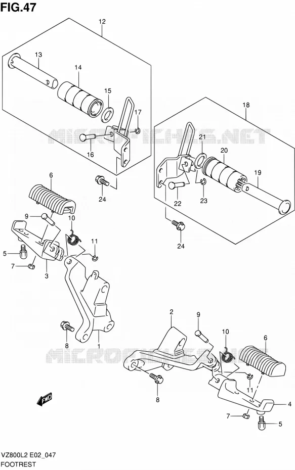 FOOTREST Suzuki MOTO 800 INTRUDER 2012  VZ800UEL2