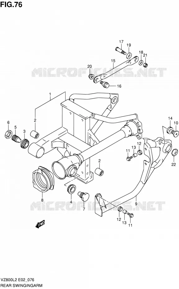 SWINGARM Suzuki MOTO 800 INTRUDER 2012  VZ800UEL2