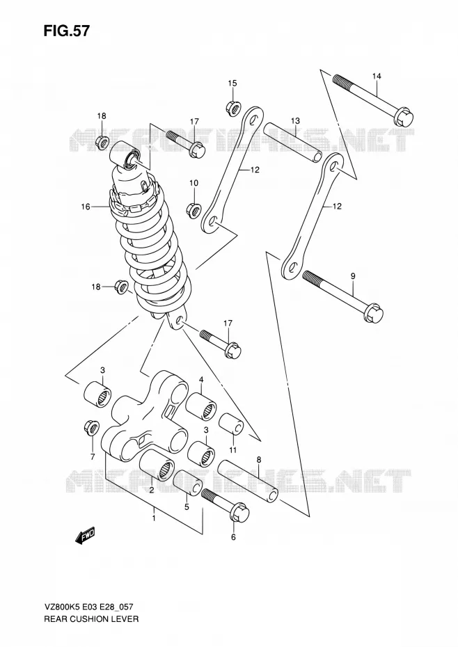 SCHOKBREKER AANEENSCHAKELING Suzuki MOTO 800 MARAUDER 2008  VZ800Z K8 (E03,E28,E33)