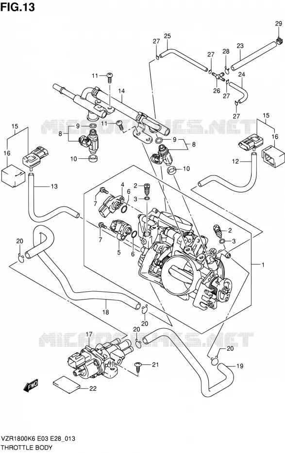 GASKLEPHUIS Suzuki MOTO 1800 INTRUDER 2007  VZR1800 K7/VZR1800Z K7