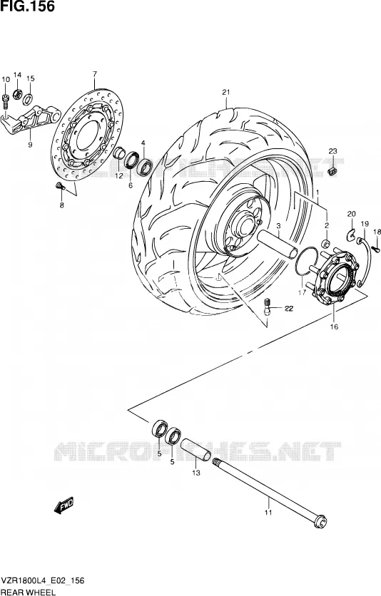 ACHTERWIEL (VZR1800L4 E02) Suzuki MOTO 1800 INTRUDER 2014  VZR1800 L4 (E02)