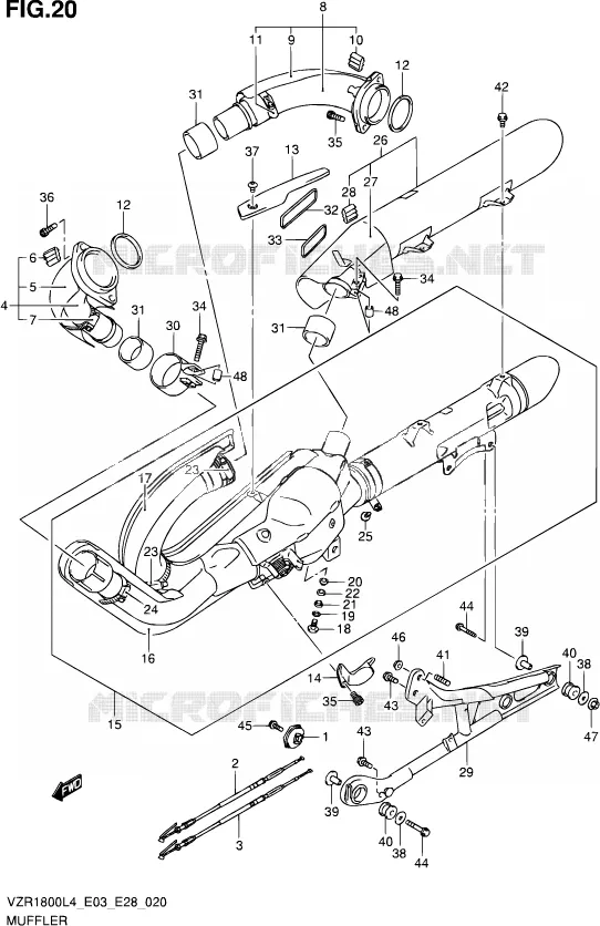 GELUIDDEMPER Suzuki MOTO 1800 INTRUDER 2014  VZR1800 L4/VZR1800Z L4 (E03,E28,E33)